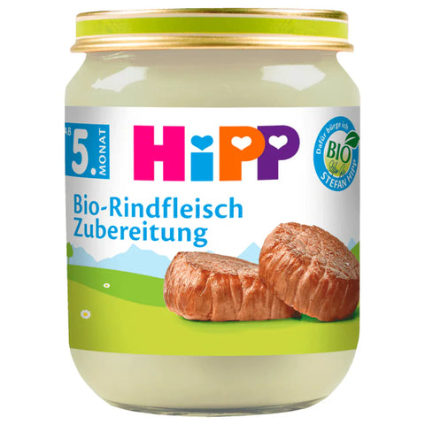 6x Bio Hipp Bio-Rindfleisch Zubereitung 125g