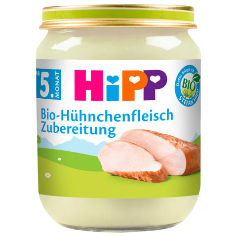 6x Hipp Bio-Hühnchenfleisch Zubereitung 125g