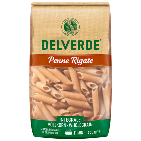 12x Delverde Vollkorn Penne Rigate 500g