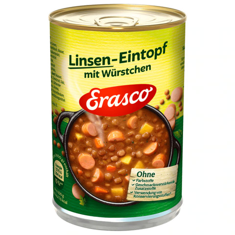 6x Erasco Linsen-Eintopf mit Würstchen 400g