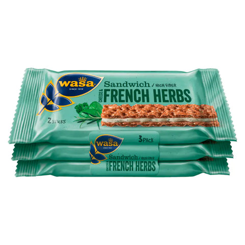 8x Wasa Sandwich Cheese & French Herbs 90g