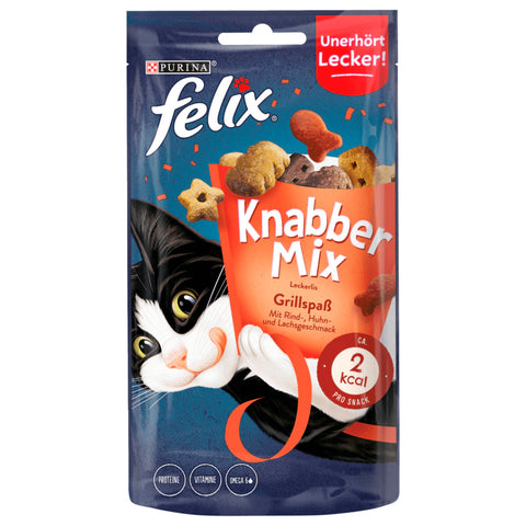 8x Purina Felix Knabbermix Grillspaß 60g