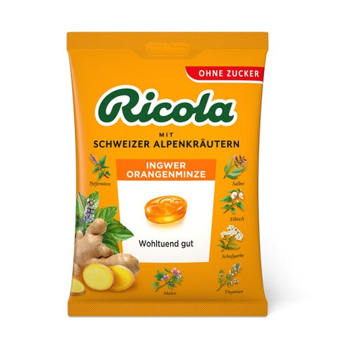 18x Ricola OZ Ingwer Orangenminze 75g