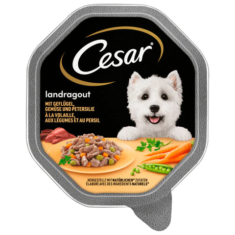 14x Cesar Landküche Geflügel/Gemüse in Sauce 150g