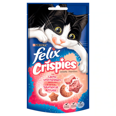 8x Purina Felix Crispies mit Lachs & Forelle 45g