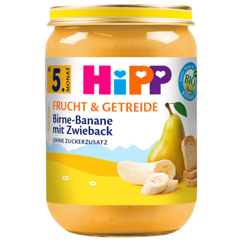 6x Hipp Frucht & Getreide Bio Birne-Banane mit Zwieback 190g