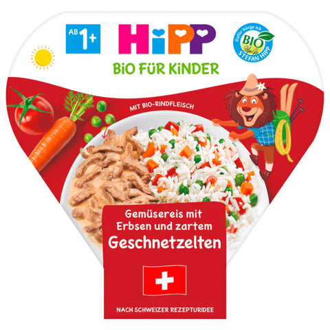 6x Hipp Bio Gemüsereis mit Erbsen und Geschnetzeltem 250g