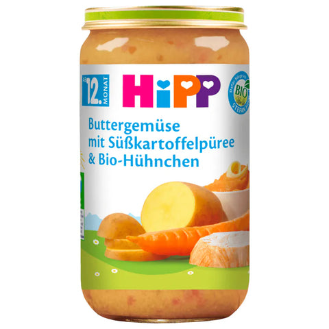 6x Hipp Buttergemüse-Süßkartoffel Bio-Hühnchen 250g