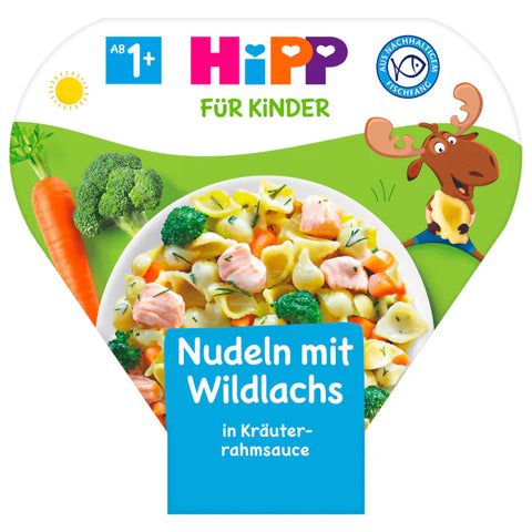 6x Bio Hipp Bio Nudeln mit Wildlachs in Kräuter-Rahmsauce 250g