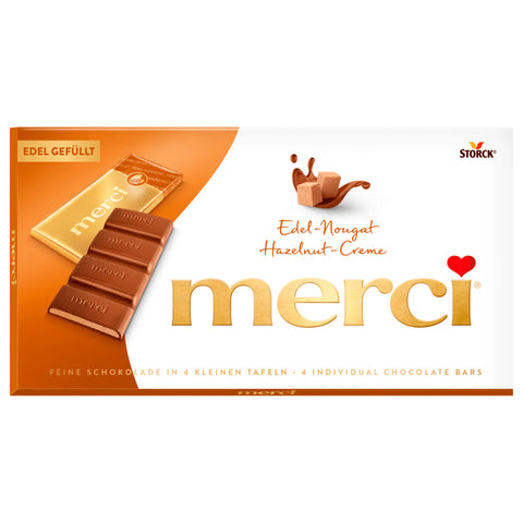 15x Merci Edel-Nougat Hazelnut-Creme 112g