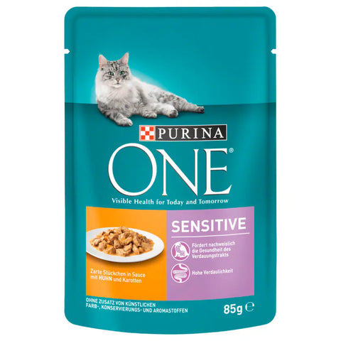 12x Purina One Sensitive mit Huhn & Karotte 85g