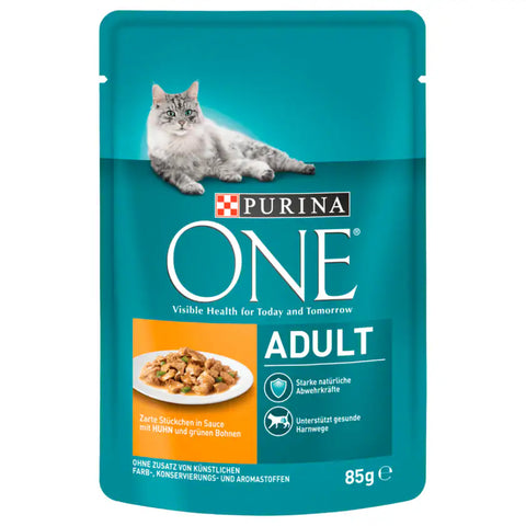 13x Purina One Adult mit Huhn & grünen Bohnen 85g