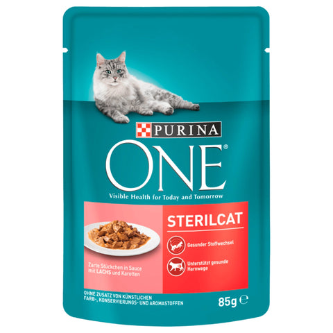 13x Purina One Sterilcat mit Lachs & Karotte 85g