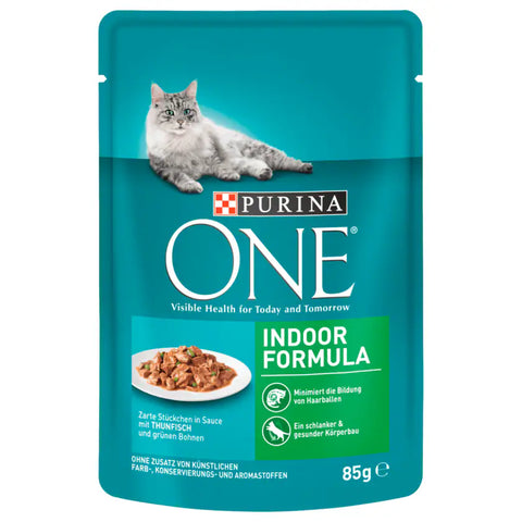 13x Purina One Indoor Formula Thunfisch & grünen Bohnen 85g