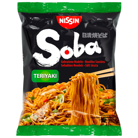 9x Nissin Soba Gebratene Weizennudeln Teriyaki-Geschmack 110g