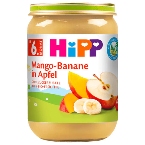 6x Hipp Bio Mango-Banane in Apfel 190g