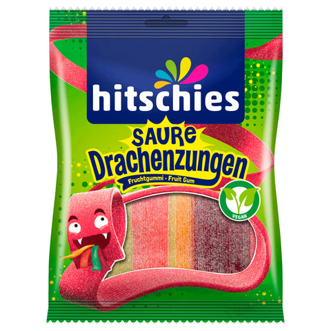 20x Hitschies Fruchtgummi Bunte Drachenzungen sauer vegan 125g