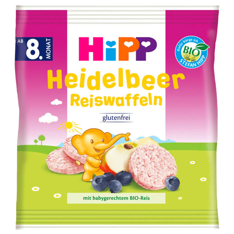 7x Hipp Bio Heidelbeer-Reiswaffeln 30g