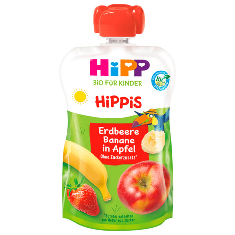 6x Hipp Hippis Ferdi Frosch Bio Erdbeer-Banane in Apfel 100g