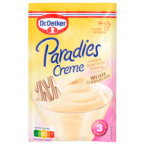 11x Dr. Oetker Paradiescreme Dessert Weiße Schokolade 70g