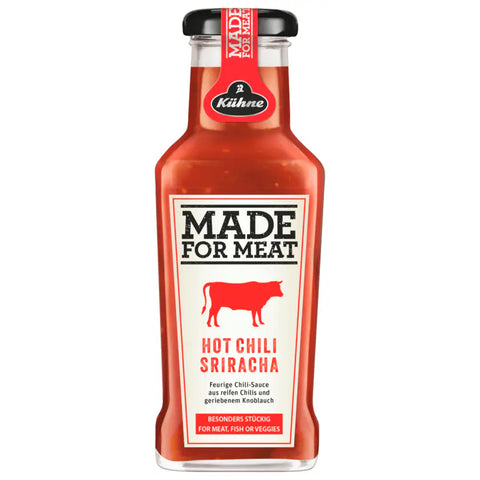 8x Kühne Würzsauce Made for Meat Sriracha Hot Chili, 235ml