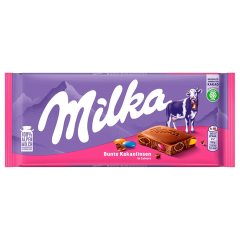 22x Milka Schokolade mit bunten Kakaolinsen 100g