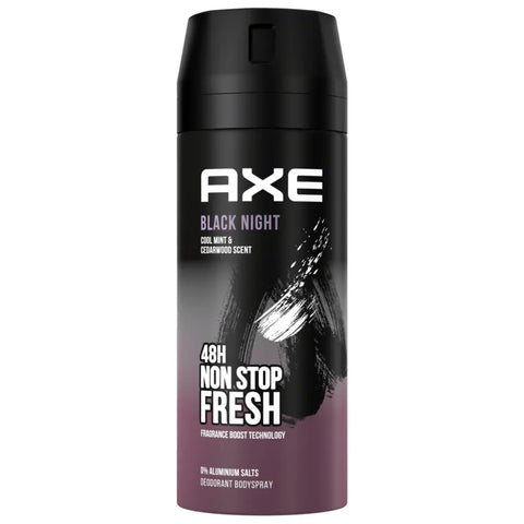 6x Axe Deospray Black Night ohne Aluminium 150ml