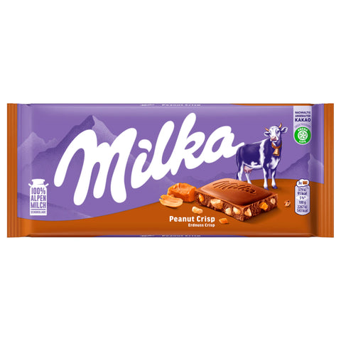 24x Milka Schokolade Erdnuss Crisp 90g