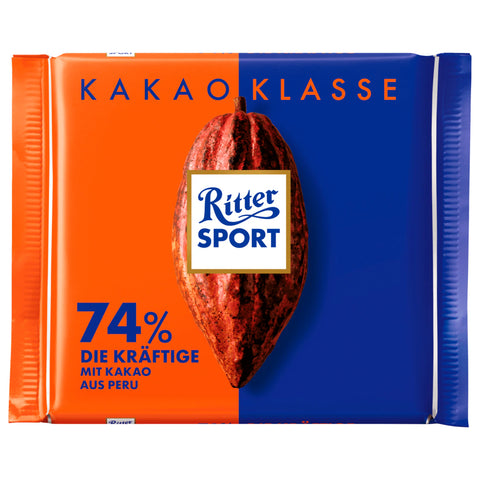 12x Ritter Sport Schokolade Kakao Klasse 74% Die Kräftige 100g