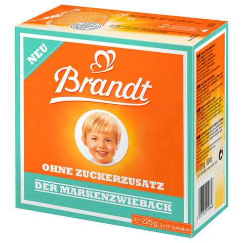 10x Brandt Markenzwieback ohne Zuckerzusatz 225g