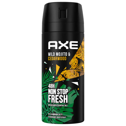 6x Axe Deospray Wild Green Mojito & Cedarwood ohne Aluminium 150ml