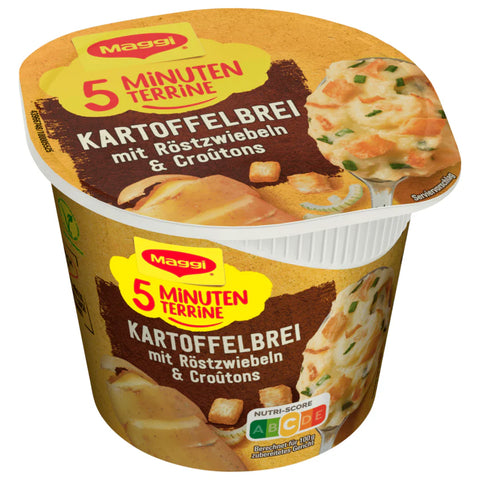 8x Maggi 5 Minuten Terrine Kartoffelbrei mit Röstzwiebeln & Croutons 56g