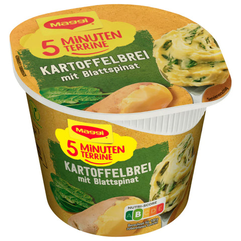 8x Maggi 5 Minuten Terrine Kartoffelbrei mit Blattspinat 47g