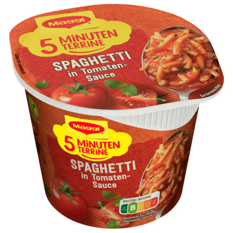 8x Maggi 5 Minuten Terrine Spaghetti in Tomaten-Sauce 60g