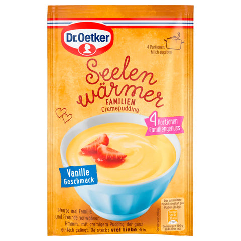 9x Dr. Oetker Seelenwärmer Familien Pudding Vanille-Geschmack 75g