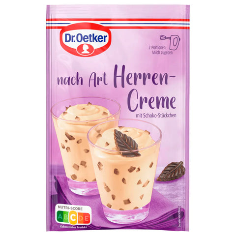 12x Dr. Oetker Herren-Creme mit Schoko-Stückchen Dessert 62g