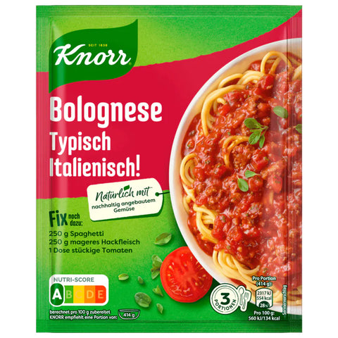 21x Knorr Fix Bolognese Typisch Italienisch 3 Portionen 42g