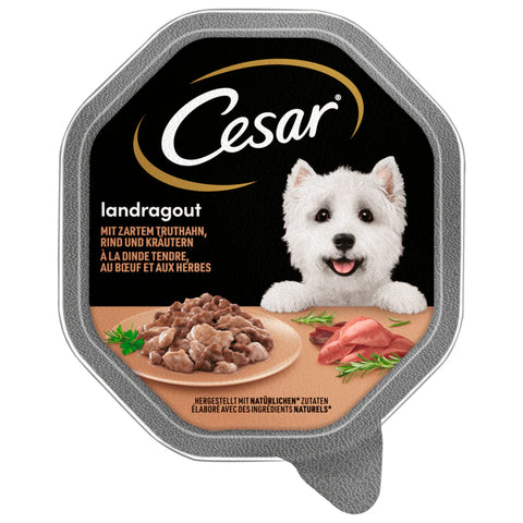 14x Cesar Schale Landragout mit Truthahn, Rind und Kräutern 150g