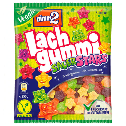 15x nimm2 Lachgummi Sauer Stars vegan 250g