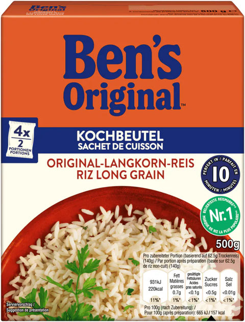 9x Ben's Original Natur-Reis im Beutel 10 Minuten 4x125g