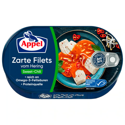 Appel Zarte Filets vom Hering Sweet-Chili – Heringsfilets in süß-scharfer Chili-Sauce, 200 g, MSC-zertifiziert, nachhaltig gefangen