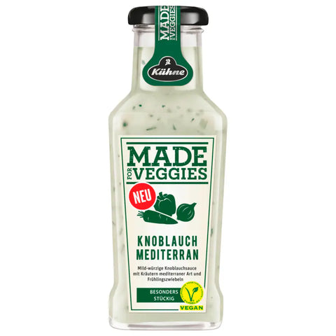 8x Kühne Made for Veggies Knoblauchsauce mediterran vegan 235ml