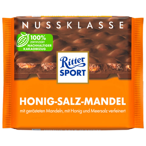 11x Ritter Sport Nussklasse Honig-Salz-Mandel 100g