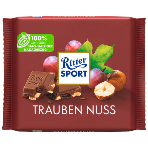 12x Ritter Sport Trauben Nuss 100g