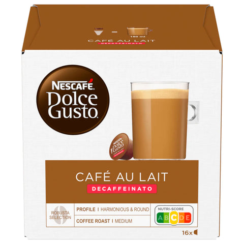 3x Nescafé Dolce Gusto Café Au Lait entkoffeiniert 160g, 16 Kapseln