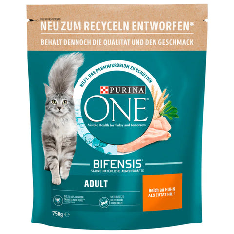 6x Purina One Katzenfutter Adult Huhn 750g