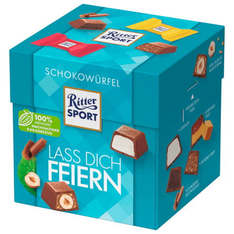 4x Ritter Sport Schokowürfel Lass dich feiern 176g