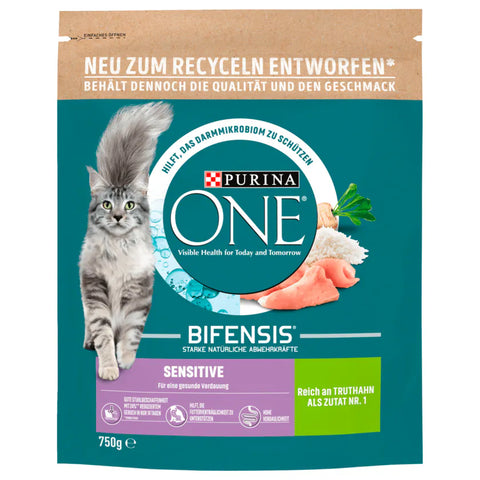 6x Purina One Bifensis Sensitive Truthahn 750g