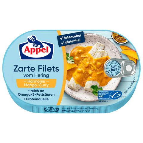 10x Appel Zarte Heringsfilets Mango-Curry 200g