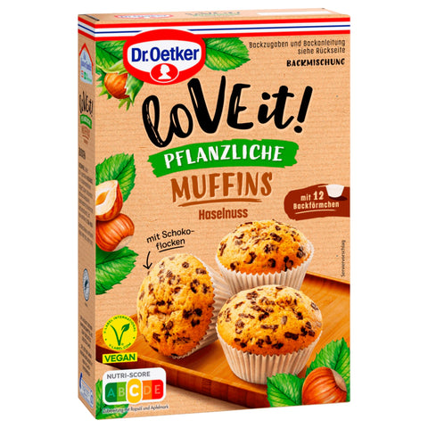 8x Dr. Oetker Backmischung LoVE it! Muffins Haselnuss vegan 435g